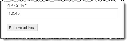 Remove address button.